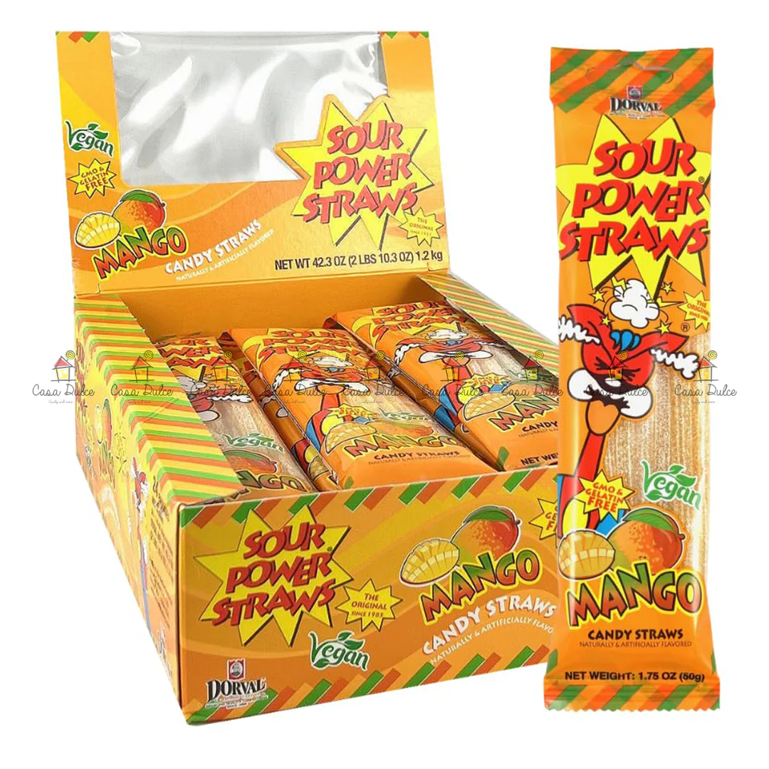 Sour Power - Straws Mango PKG 12/24ct