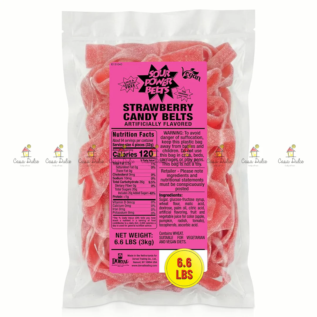 Sour Power - Bulk Belts Strawberry 6.6Lbs